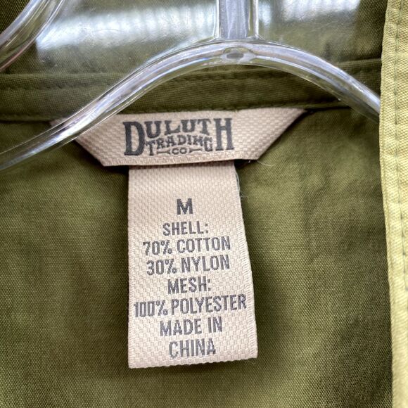 Duluth Vest Men Medium Green Canvas Mesh Fishing Utility Hunting Hiking Gorpcore - Picture 3 of 12